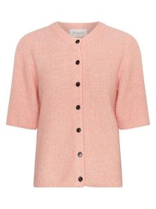 MOSS COPENHAGEN Kardigan "Jinie Hope" w kolorze łososiowym rozmiar: M/L. Pomarańczowe kardigany Moss Copenhagen, z wełny. Za 175,26 zł.