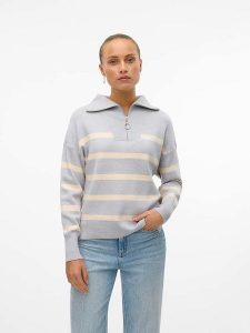 Vero Moda Sweter "Saba" w kolorze szarym rozmiar: XL. Szare swetry oversize Vero Moda, xl, bez wzorów, ze splotem, bez ramiączek. Za 92,21 zł.