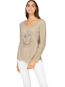 Heine Koszulka w kolorze beżowym rozmiar: 40. Brązowe bluzki Heine, bez wzorów, z bawełny, bez kołnierzyka, bez ramiączek. Za 56,93 zł.