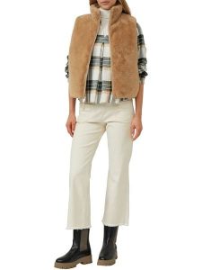 S.OLIVER RED LABEL Dżinsy - Flared fit - w kolorze kremowym rozmiar: 38. Brązowe jeansy s.Oliver RED LABEL, z aplikacjami, ze skóry. Za 143,99 zł.