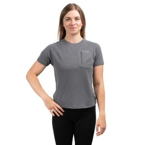 Koszulka trekkingowa damska Pocket Round Neck. Szare koszule nocne NATUREHIKE, bez wzorów, bez ramiączek. Za 119,99 zł.