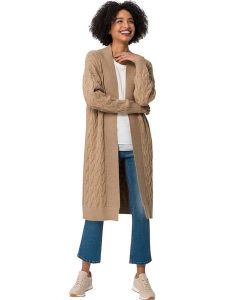 Heine Kardigan w kolorze jasnobrązowym rozmiar: 46. Brązowe kardigany Heine, ze splotem. Za 82,99 zł.