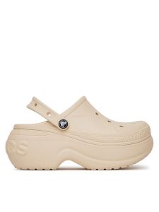 Crocs Klapki BELLA CLOG 210062-11S Beżowy. Brązowe klapki Crocs, bez wzorów, z tworzywa sztucznego, bez obcasa. Za 199,99 zł.