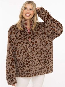 Zwillingsherz Bluza polarowa w kolorze jasnobrązowym rozmiar: L. Brązowe bluzy Zwillingsherz, l, bez wzorów, z polaru, bez kaptura. Za 123,95 zł.