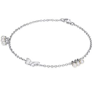 Lulu & Jane Bransoletka Motyl z Srebro wysokiej próby w Srebrny Bransoletki 1 ct Damski. Szare bransoletki Lulu & Jane, z perłą, srebrne. Za 209,99 zł.