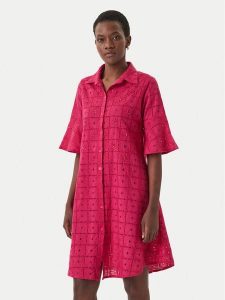 Iconique Sukienka letnia Romina IC26-039 Różowy Regular Fit. Czerwone kombinezony Iconique, na lato, xl, bez wzorów, z bawełny, bez kołnierzyka, bez ramiączek. Za 439,99 zł.