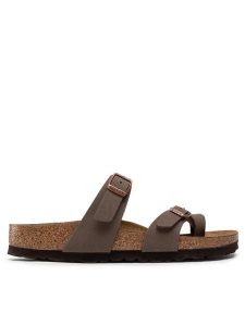 Birkenstock Japonki Mayari 0071063 Brązowy. Brązowe klapki Birkenstock, bez wzorów, ze skóry, bez obcasa. Za 349,99 zł.