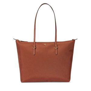 Torebka LAUREN RALPH LAUREN. Brązowe shopper bag Lauren Ralph Lauren, bez wzorów, bez dodatków. Za 639,99 zł.