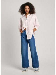 Pepe Jeans Koszula "Artemisa" w kolorze jasnoróżowo-białym rozmiar: XS. Białe koszule Pepe Jeans, xs, bez wzorów, z bawełny, bez kołnierzyka, bez ramiączek. Za 158,10 zł.