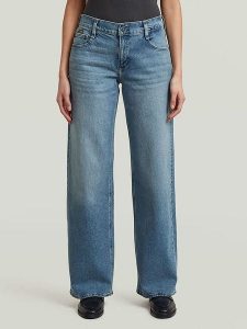 G-Star Dżinsy - Loose fit - w kolorze niebieskim rozmiar: W24/L32. Niebieskie jeansy G-Star, z aplikacjami, ze skóry. Za 266,01 zł.