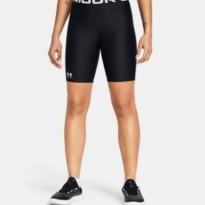 Spodenki treningowe damskie Under Armour HeatGear szybkoschnące. Czarne szorty Under Armour, bez wzorów, z syntetyku. Za 83,99 zł.