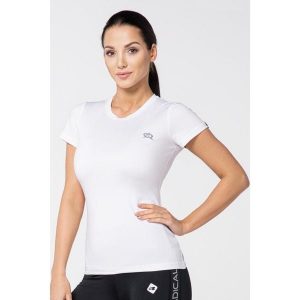 Koszulka termoaktywna do biegania damska Rough Radical Capri II. Białe bluzki ROUGH RADICAL, s, bez wzorów, sportowe, bez kołnierzyka, bez ramiączek. W wyprzedaży za 75,65 zł.