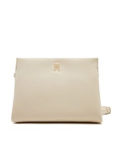 Tommy Hilfiger Torebka Th Legacy Mini Crossover AW0AW17225 Écru. Listonoszki TOMMY HILFIGER, bez wzorów, ze skóry, bez dodatków. Za 319,99 zł.