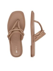 MEXX Japonki EO-CD25-194-1 Beżowy. Brązowe klapki Mexx, bez wzorów, ze skóry, bez obcasa. Za 279,99 zł.
