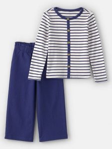 Carter's 2-częściowy zestaw w kolorze niebiesko-białym rozmiar: 110. Białe kardigany Carter's, z bawełny. Za 91,56 zł.