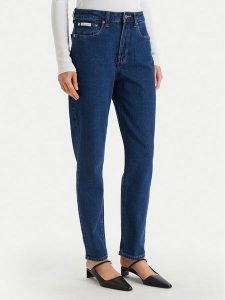 Calvin Klein Jeans Jeansy LV047F492G Niebieski Mom Fit. Niebieskie jeansy Calvin Klein Jeans, bez wzorów, z bawełny. Za 409,99 zł.