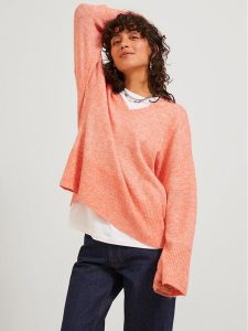 JJXX Sweter Lica 12246506 Pomarańczowy Regular Fit. Brązowe swetry klasyczne JJXX, xl, z syntetyku, bez kołnierzyka. Za 109,99 zł.