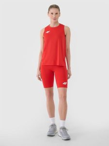 4F Legginsy kolarki treningowe damskie - czerwone XXS. Czerwone legginsy 4f, bez wzorów, z dzianiny. Za 109,99 zł.