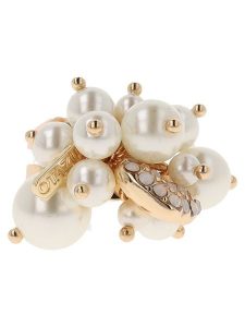 Otazu Pozłacany pierścionek z kryształami Swarovski i perłami rozmiar: onesize. Białe pierścionki Otazu, z kryształem, pozłacane. Za 218,05 zł.