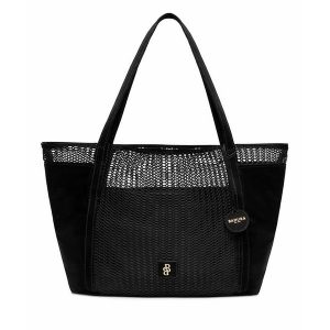 Torebka Badura. Czarne shopper bag Badura, bez wzorów, bez dodatków. Za 229,99 zł.