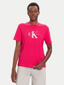 Calvin Klein Jeans T-Shirt Hero Classic LV047B865G Różowy Regular Fit. Czerwone t-shirty Calvin Klein Jeans, l, bez wzorów, z bawełny, bez kołnierzyka, bez ramiączek. Za 139,99 zł.