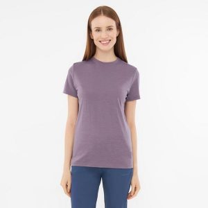 T-shirt damski VIKING Salen Lady Merino. Fioletowe koszulki sportowe Viking, bez wzorów, bez ramiączek. Za 167,90 zł.