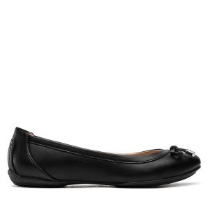 Baleriny Geox. Czarne balerinki Geox, bez wzorów, bez obcasa, bez zapięcia. Za 219,99 zł.