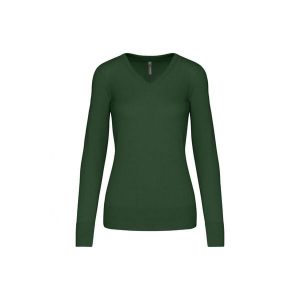 Damski sweter v-neck Kariban. Zielone swetry klasyczne KARIBAN, na zimę, bez kołnierzyka. Za 200,50 zł.