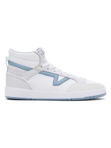 Vans Skórzane sneakersy "Lowland Mid CC JMP" w kolorze biało-błękitnym rozmiar: 39. Białe trampki Vans, bez wzorów, z materiału, za kostkę, bez zapięcia. Za 259,45 zł.