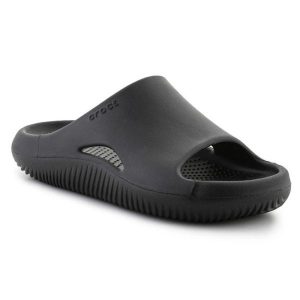 Klapki Crocs Mellow Recovery Slide U 208392-001 czarne czarne. Czarne klapki bez wzorów, bez obcasa. Za 345,55 zł.