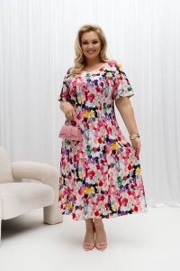 Lniana sukienka Lori z kolorowym akwarelowym motywem na wesele PLUS SIZE XXL OVERSIZE WIOSNA. Brązowe sukienki Moda Size Plus Iwanek, do pracy, na lato, plus size, bez wzorów, z bawełny, biznesowe, bez kołnierzyka, plus size, bez ramiączek, midi, dopasowane. Za 349,90 zł.