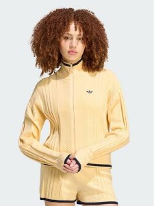 Adidas Kardigan Cable Knit Firebird Track Top KR7047 Żółty Regular Fit. Żółte kardigany ADIDAS, z wiskozy. Za 568,99 zł.
