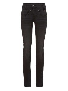 Herrlicher Dżinsy - Skinny fit - w kolorze czarnym rozmiar: W25/L30. Czarne jeansy Herrlicher, z aplikacjami, ze skóry, z podwyższonym stanem. Za 100,99 zł.