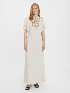 Vero Moda Sukienka letnia Gina 10277291 Écru Regular Fit. Kombinezony Vero Moda, na lato, m, bez wzorów, z wiskozy, bez kołnierzyka, bez ramiączek. Za 239,99 zł.