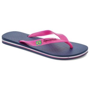 Niebieskie Japonki Ipanema Stylowe Klapki Damskie. Niebieskie klapki Ipanema, bez wzorów, z materiału, bez obcasa. Za 89,99 zł.