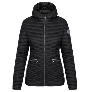 Damska kurtka Loap Illa w kolorze czarnym. Czarne kurtki ZSPORT, na zimę, bez wzorów, bez kaptura. Za 276,99 zł.