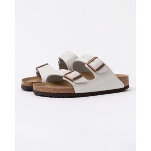 Klapki Birkenstock Arizona Birko Flor Damskie. Białe klapki Birkenstock, bez wzorów, z materiału, bez obcasa. Za 498,75 zł.