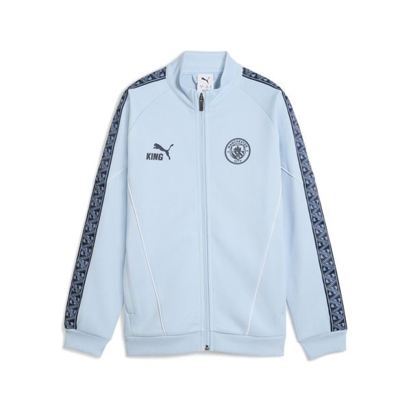 Młodzieżowa kurtka Manchester City KING Anthem PUMA. Niebieskia kurtki Puma, m, bez wzorów, bez kaptura. Za 339,00 zł.