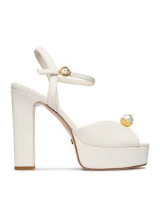 GINO ROSSI Sandały CEO-ROSE-LT2092-2 Biały. Białe sandały Gino Rossi, bez wzorów, ze skóry, bez obcasa, na słupku, bez zapięcia. Za 429,99 zł.