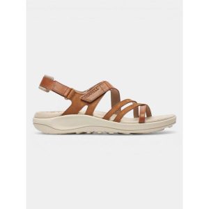Sandały damskie Merrell Harbor Backstrap. Brązowe sandały Merrell, bez wzorów, bez obcasa, bez zapięcia. Za 399,00 zł.