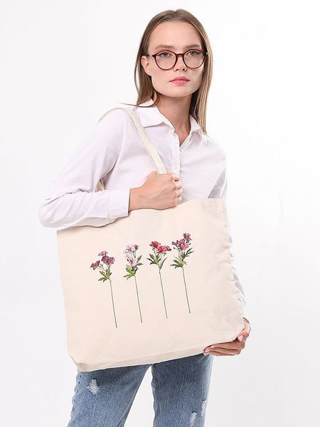 Lucky Bees Shopper bag w kolorze kremowym - 47 x 36 x 8 cm rozmiar: onesize. Brązowe shopper bag Lucky Bees, bez wzorów, z bawełny, na ramię, bez dodatków. Za 44,81 zł.