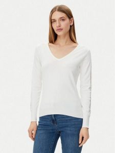 Morgan Sweter 251-MIELO Biały Slim Fit. Białe swetry klasyczne Morgan, xl, z wiskozy, bez kołnierzyka. Za 129,99 zł.