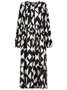 Sublevel Sukienka w kolorze czarno-kremowym rozmiar: XL. Czarne sukienki Sublevel, na imprezę, s, bez wzorów, z wiskozy, klasyczne, bez kołnierzyka, bez ramiączek, maxi. Za 118,28 zł.