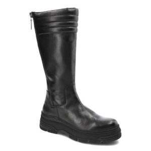 Czarne Kozaki Marco Tozzi Wygodne Skórzane Buty Damskie. Czarne kozaki Marco Tozzi, bez wzorów, z gumy, bez obcasa, na obcasie, bez zapięcia. Za 379,00 zł.