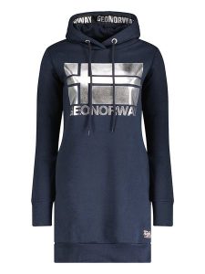 Geographical Norway Sukienka dresowa w kolorze granatowym rozmiar: XXL. Niebieskie sukienki Geographical Norway, na co dzień, xxl, bez wzorów, z dresówki, bez kołnierzyka, bez ramiączek, midi, proste. Za 118,56 zł.