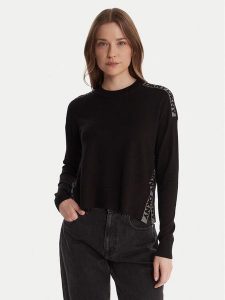 DKNY Sweter P5MSLJ92 Czarny Regular Fit. Czarne swetry klasyczne DKNY, l, z wiskozy, bez kołnierzyka. Za 439,99 zł.