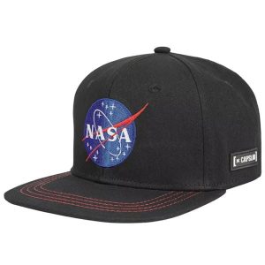 Czapka z daszkiem Capslab Space Mission NASA Snapback Cap - CL/NASA/1/US2. Czarne czapki CapsLab, z aplikacjami, z bawełny, eleganckie. Za 147,95 zł.