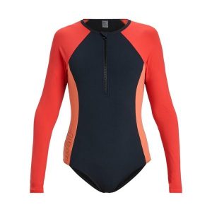 Strój kąpielowy z długim rękawem dla Kobiety ROXY ACTIVE Czarny. Brązowe stroje jednoczęściowe Roxy, bez wzorów, z elastanu. Za 399,99 zł.