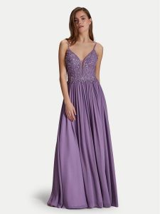 Hey Kyla Sukienka wieczorowa 5AI082HK Fioletowy Regular Fit. Fioletowe sukienki Hey Kyla, bez wzorów, z syntetyku, wizytowe, bez kołnierzyka, bez ramiączek. Za 549,99 zł.