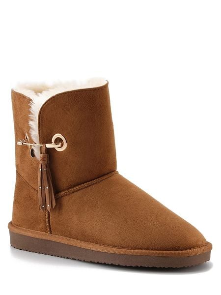 ISLAND BOOT Botki zimowe "Whale" w kolorze jasnobrązowym rozmiar: 38. Brązowe botki Island Boot, na zimę, bez wzorów, z materiału, bez obcasa, bez zapięcia. Za 173,60 zł.